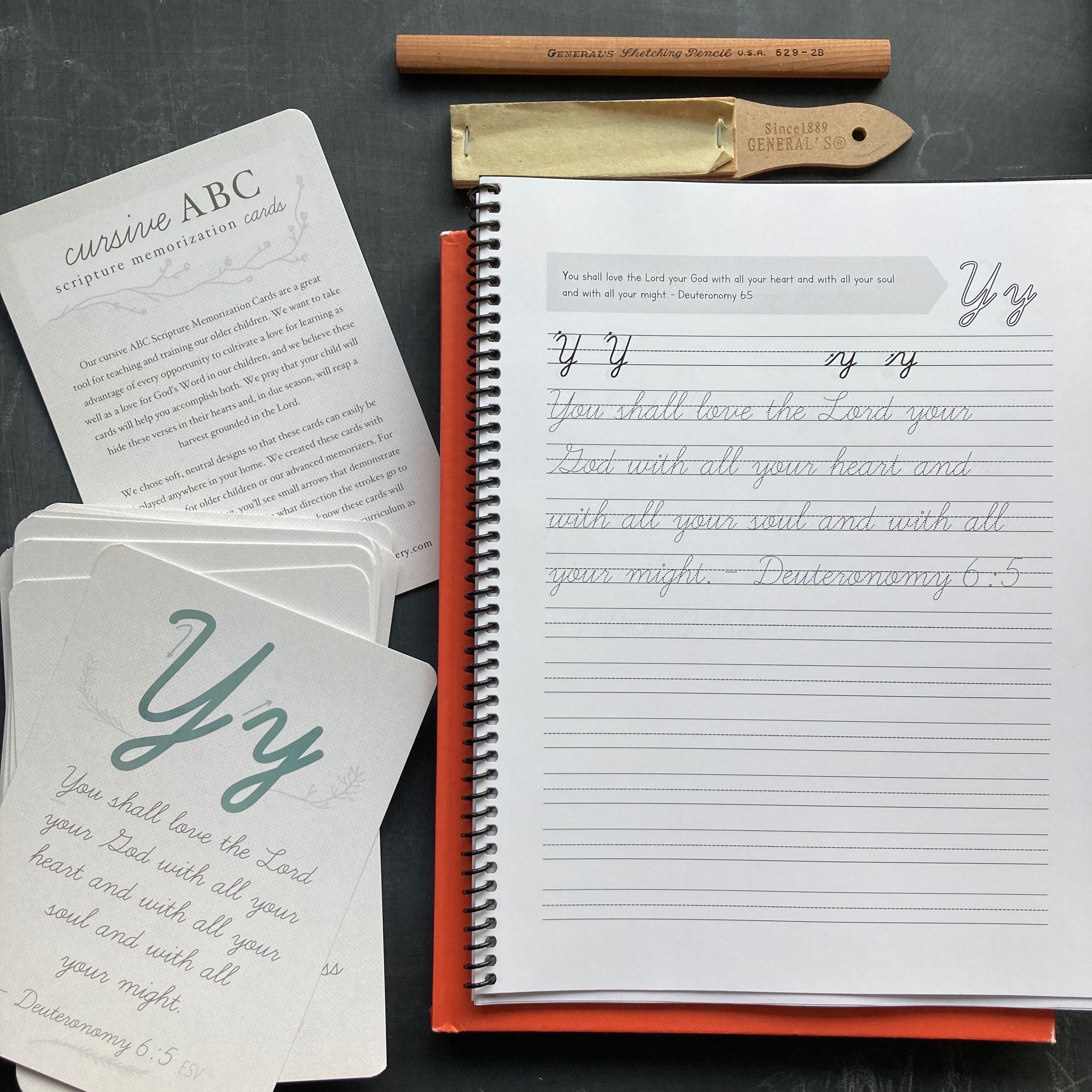 Cursive Memory Verse Cursive ABC Scripture Memorization Cards & Workbook BUNDLE – Pip & J Papery